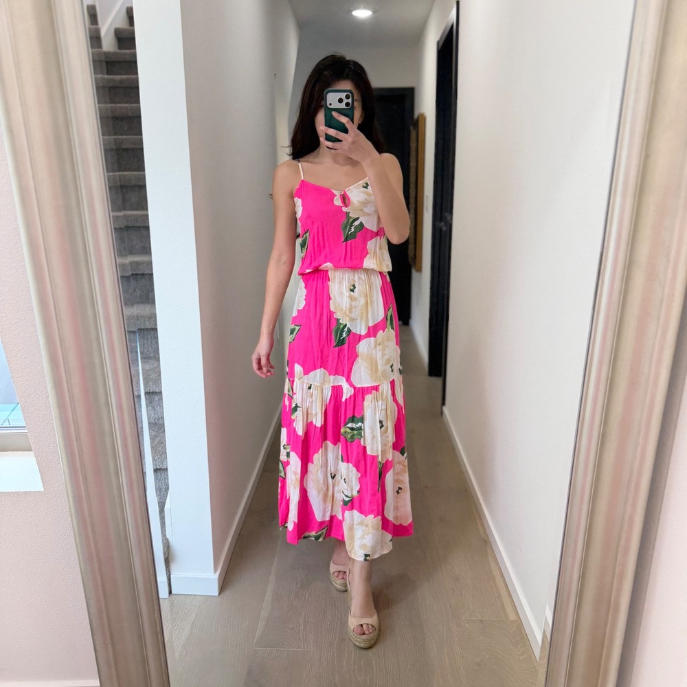 FARM Rio Tropical Floral Vibrant Maximalist Colorful Maxi Vacation Dress P/XS